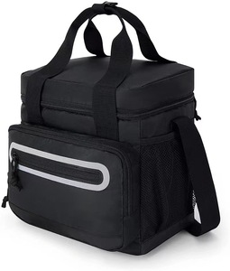 Sac isotherme souple noir avec fermeture éclair, bandoulière, multifonctionnel, sac fourre-tout décontracté - Product Image 4