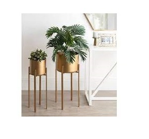 Meilleures ventes Argent et or Jardinières de jardin en acier Jardinière rectangulaire en métal pour l'extérieur en or - Product Image 2