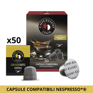 Capsules Caffè Iuliano Italia Gran Aroma Napoli 50 compatibles avec les machines Nespresso - Product Image 1