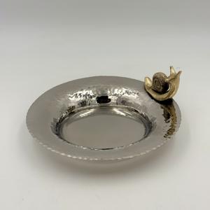 Nouveauté Bol en acier inoxydable avec statue d'escargot en laiton Assiette ronde Miroir poli Design classique pour la maison Restaurant & Cadeaux - Product Image 2