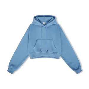 Customize Pullover Hoodies Women <b>Crop</b> <b>Top</b> Wholesale Cropped Hoodies For Ladies - Product Image 4