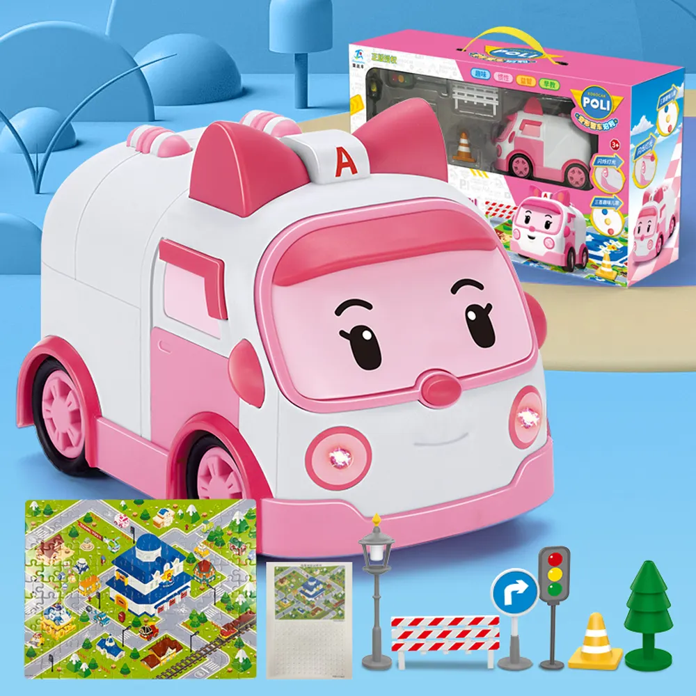 Robocar đồ chơi trẻ em Robot Poli Roy Haley Anime hành động nhân vật phim hoạt hình quán tính xe đồ chơi với câu đố