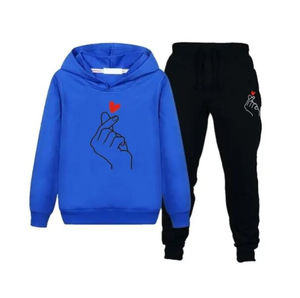 Alta calidad Unisex Tallas grandes Trajes de sudor de 2 piezas Sudaderas con capucha bordadas 100% Algodón Fleece Nuevo diseño de tendencia de moda para - Product Image 5