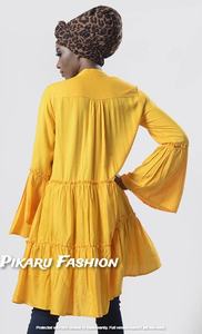 New Arrival Hot Selling Women's Casual Midi Dresses for Women Ruffle Long Sleeve V-Neck Vacation Designer Short Dress - Product Image 5