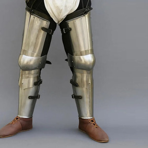 ชุดเกราะป้องกันขาแบบขัดมันมีปลอกขาแบบ poleyns และ greaves SCA สำหรับเกราะป้องกันเหล็กยุคกลาง - Product Image 2