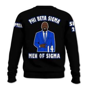 Phi Beta Sigma 1914 Fraternity Sweater Acrylic Knit Chenille Letters Blue <b>White</b> Sigma Beta Greek Apparel Sweater - Product Image 4
