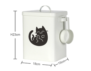 Conteneur de stockage d'aliments pour animaux de compagnie portable, mignon et durable, 6,0 L, hermétique, résistant à l'humidité, avec tasse à mesurer, style solide, étanche, en plastique - Product Image 4