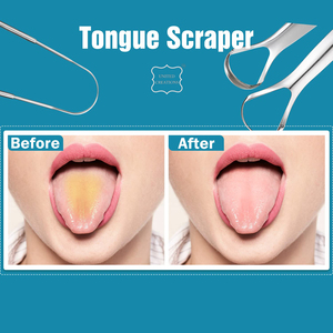 Ensemble de nettoyage de langue en cuivre écologique grattoir d'hygiène buccale en acier inoxydable avec logo laser pour une haleine fraîche - Product Image 6