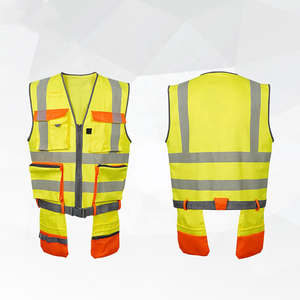 เสื้อกั๊กแจ็กเก็ตนิรภัยสะท้อนแสงสีเหลืองสามารถปรับแต่งได้แจ็กเก็ตส่วนตัวกันน้ำมาใหม่พร้อมแถบริ้วลายโลโก้ - Product Image 6