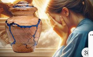 Urne de crémation en bois et résine bleue faite à la main tourner l'urne funéraire en bois fractale pour animaux de compagnie - Product Image 5