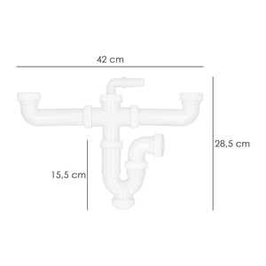 Double siphon à double évacuation 1 1/2 O/ 40mm - Product Image 2