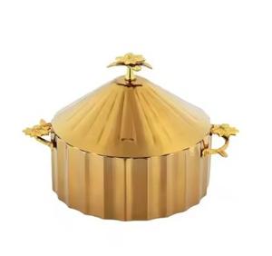 Luxe Golden Hot Pots Casserole Vaisselle Décorative Essential Metal Hot Pots Design Décoratif Disponible En Basse quantité minimale de commande - Product Image 6