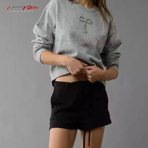 Sudadera elegante de mujer con diamantes de imitación con diseño brillante y tela de algodón suave sudadera de moda con diamantes de imitación - Product Image 2