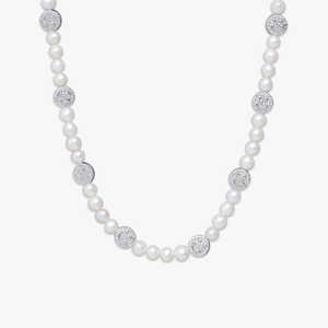 Collar de Moissanita Smiley Pearl de 6 mm - Product Image 3