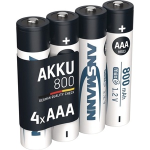 ANSMANN 1.2V 800mAh R03 AAA Micro HR03 Lot de 4 piles / Blister Accessoire Électronique - Product Image 1