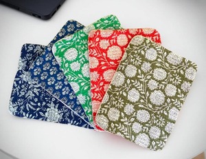 Housse pour ordinateur portable matelassée en coton imprimé bloc, étui MacBook pour tablette iPad Pro, housse faite à la main, pour 13 pouces, 15 pouces - Product Image 1