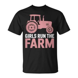 Maglietta 'Girls Run the Farm' con Trattore Rosa per Donne, Prodotto Promozionale - Product Image 1