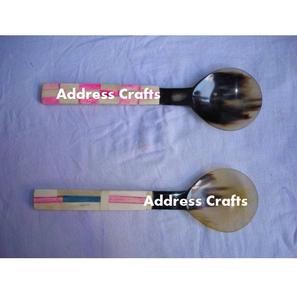 ชุดอุปกรณ์เสิร์ฟสลัดทำมือจากเขาและกระดูกธรรมชาติ ดีไซน์สวยงาม ขายดี ใช้เป็นเครื่องครัวและเครื่องใช้บนโต๊ะอาหารสำหรับสลัด - Product Image 1