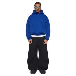Streetwear pour hommes, vêtements décontractés de rue personnalisés de couleur unie, sweat-shirt à capuche à manches longues à la mode - Product Image 5