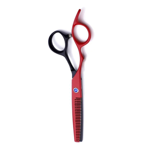 Ciseaux amincissants pour cheveux de coiffeur rouge et noir avec lames tranchantes durables Ciseaux amincissants pour cheveux antidérapants 6.5" - Product Image 5
