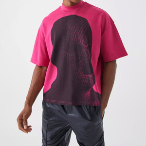 Camiseta personalizada de algodón para hombre, camiseta de gran tamaño con estampado de 300gsm, ropa de calle con hombros caídos - Product Image 1