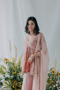 Vente en gros de tissu de coton Kurti imprimé numériquement avec manche complète et Sharara avec Dupatta - Product Image 3