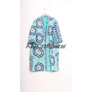 Nuevo Kimono Corto para Mujer, Kimono Kantha de Algodón Multicolor con Parches para Mujer, Batas Kantha de Algodón para Mujer - Product Image 1