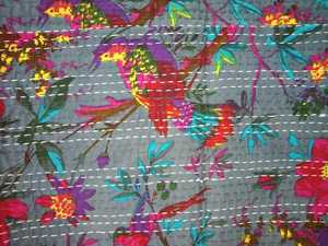 Print Indian Animal Kantha Quilt 100% Soft Cotton Handmade Kantha <b>Bedcover</b> Blanket Gudari Kantha Quilt for Sale Gift - Product Image 4