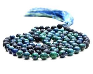 Acheter des bijoux de Yoga de qualité supérieure Pulsera Chrysocolla Azurite 108 noué Mala perles fait à la main colliers de perles d'artiste indien - Product Image 2