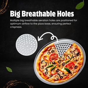 Fabricants de gros plateau de cuisson en aluminium rond antiadhésif perforé ensemble de cuisson de pizza casseroles à pizza avec trous usage commercial - Product Image 3