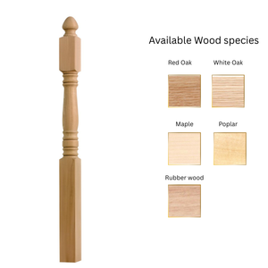 เสาแบบใหม่4240สำหรับบันไดดีไซน์แบบกำหนดขนาดได้เองไม้ยางพาราแบบใหม่4240เสานิวเอล - Product Image 4