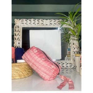 Set of 3 Portable Silk Floral Persian Paisley Hand Block Print for Toiletry Travel Cosmetic Wash <b>Bags</b> Assorted Shaving Kits - Product Image 1