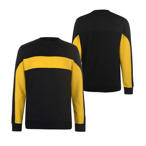 Sudadera de Cuello Redondo para Mujer, Color Negro y Amarillo, Corte Regular, Tejido de Algodón, Manga Larga, Estilo Casual para Otoño - Product Image 1