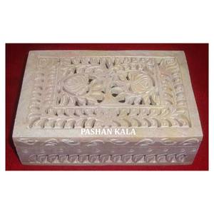 Sculpture en stéatite naturelle faite à la main de forme rectangulaire avec la meilleure boîte à bijoux de qualité pour la décoration de la maison au prix le plus bas - Product Image 1