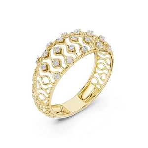 오픈 네트 하프 클러스터 밴드 원래 Moissanite 라운드 컷 다이아몬드 커스터 링 925 실버 웨딩 쥬얼리 파티 매력 선물 - Product Image 4