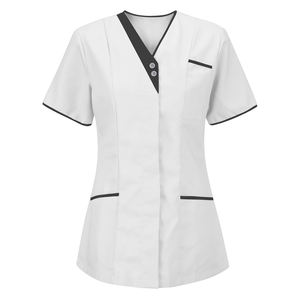 Venta caliente de alta calidad Fig Scrub Set Medical Scrub Top Stretch manga corta Detección de aguja sin costuras fusión OEM uniforme - Product Image 1