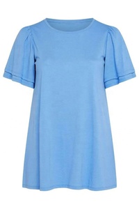 Nouvel Arrivage T-shirt Femme à Manches Volantées Coupe Ample Décontractée Haut d'Été Léger en Mélange de Coton Couleurs et Tailles Personnalisables Vente en Gros - Product Image 3