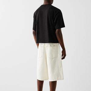 100% coton Boxy Fit surdimensionné T-Shirt unisexe Hip Hop Style goutte épaule haute qualité poids lourd recadrée sans couture avant - Product Image 2