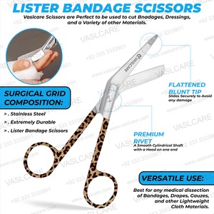 Tijeras de enfermera Vaslcare Jaguar Pattern, tijeras manuales de vendaje médico con cuchillas afiladas de punta roma, nuevo diseño - Product Image 4