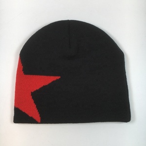 Gorro de Invierno de Punto Cálido Unisex de Moda Clásica Hip Hop OEM, Diseño de Estrella Roja Jacquard Personalizado, Gorro Jacquard Premium - Product Image 2
