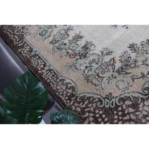 พรมวินเทจขนาด 5.7x9.5 ฟุต พรมตุรกีขนาดใหญ่ พรมลายทางสีน้ำตาล - Product Image 4