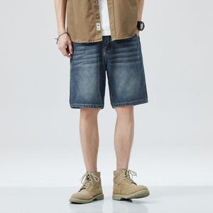 Pantalones Cortos de Mezclilla Tejidos Casuales de Verano para Hombre, Pantalones Cortos Deportivos con Estampado, Decoración de Cremallera, Logotipo, Cierre con Cordón, Transpirables y de Secado Rápido - Product Image 5