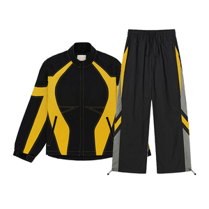 2025 Unisex Winter Windbreaker Shorts Set Customizable Plus Size Men's Tracksuit with Zipper and Polyester/<b>Nylon</b> <b>Fabric</b> - Product Image 2