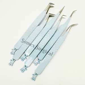 Pinzas de Alta Calidad con Punta de Fibra para Pestañas, Acero Inoxidable y Almacenamiento de Múltiples Piezas, Pinzas para Injerto de Pestañas - Product Image 1