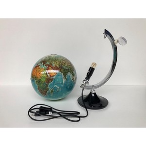 Vintage <b>Globe</b> With <b>Lighting</b> Dutch Design World <b>Globe</b> Elegant Rotating <b>Globe</b> With Metal Base - Product Image 1