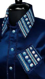 Handmade Cowgirl Western Show Shirt High Waist Zipper Closure Breathable Stretch Taffeta Fabric for <b>Horse</b> <b>Riding</b> <b>Wear</b> - Product Image 2