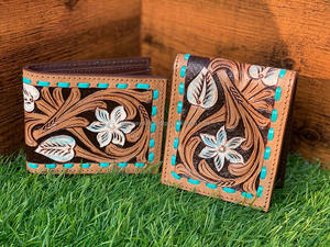 กระเป๋าสตางค์ RFID หนังพับสองชั้นคลาสสิกปรับแต่งลายด้านบนคุณภาพสูงกระเป๋าสตางค์ขนาดเล็กหนังแท้ผู้ชาย - Product Image 3