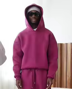 Tracksuit Manufacturer Custom Design 100_ Cotton Fleece Sweat Suit Heavy <b>Weight</b> Pullover <b>Blank</b> Baggy Boxy Sweat Suit Set OEM ODM - Product Image 4