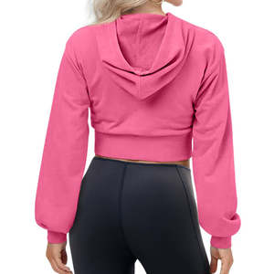 Sudadera Corta con Capucha para Mujer, Diseño Moderno con Hombros Caídos, Transpirable, para Otoño/Invierno, con Logotipo Personalizado - Product Image 6