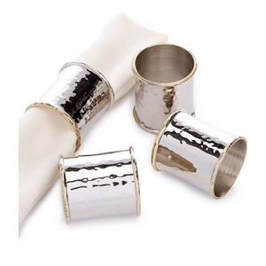 Elegantes servilleteros de flores plateadas para banquete de boda y comedor en casa servilletero Floral de Metal pulido para accesorios de vajilla - Product Image 5